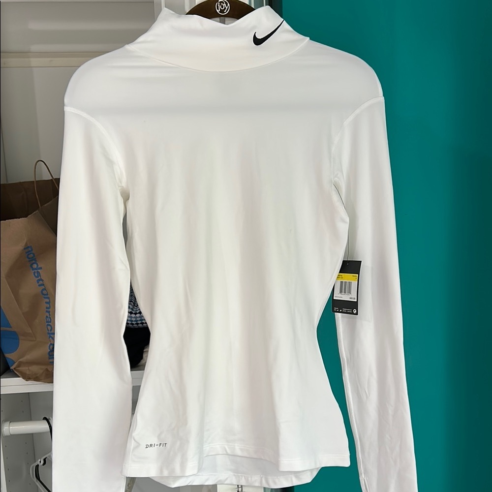 Nike White Fitted Jersey T-Shirt